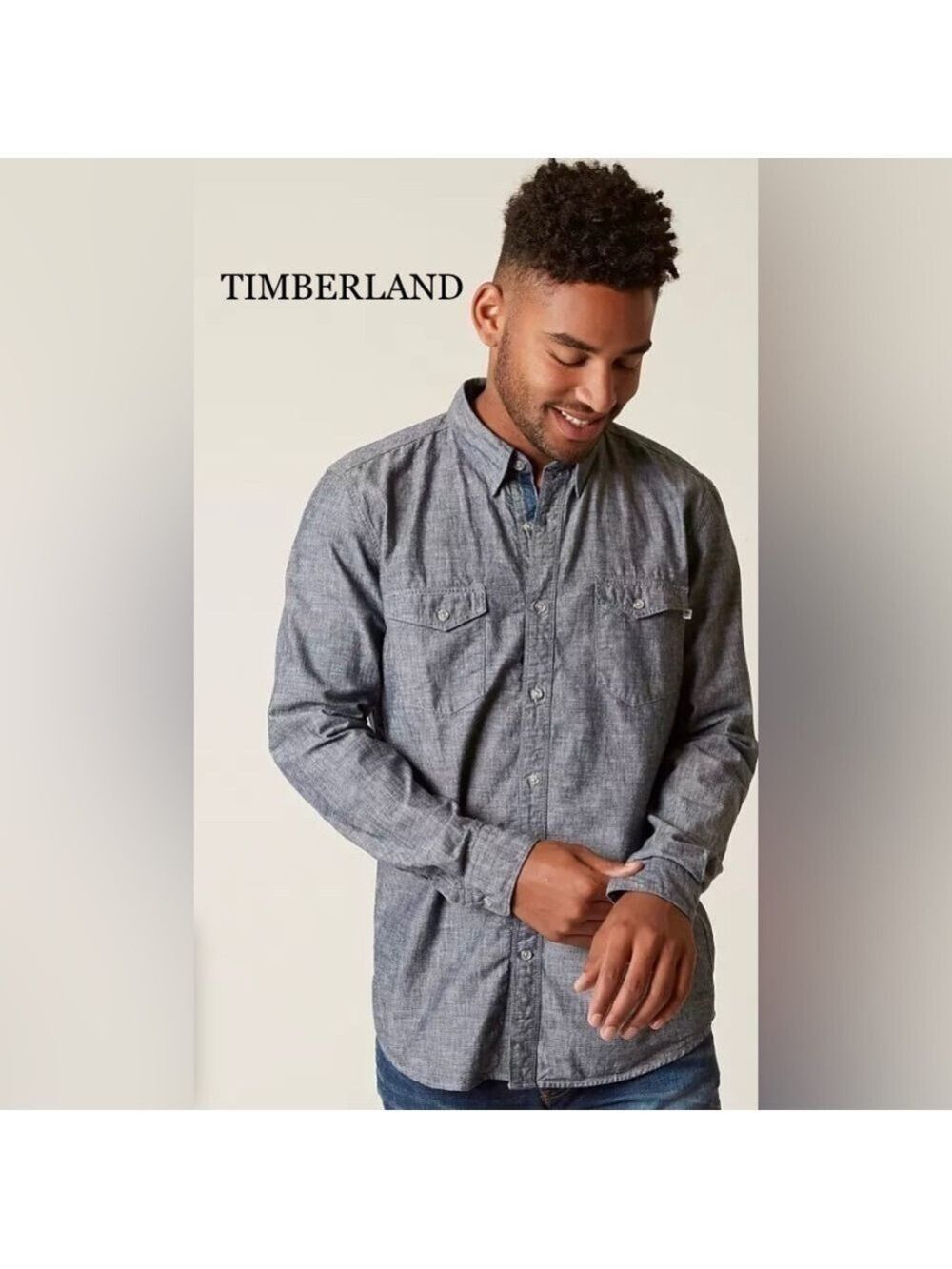TIMBERLAND Streetwear Chambray Blokescore Shirt Men’s XL excellent condition